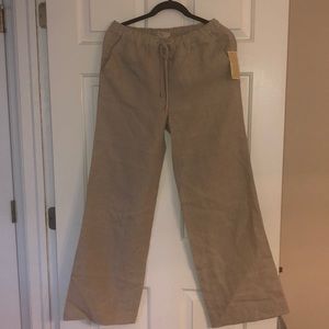 Michael Kors 100% Linen Beige Pants Size 6